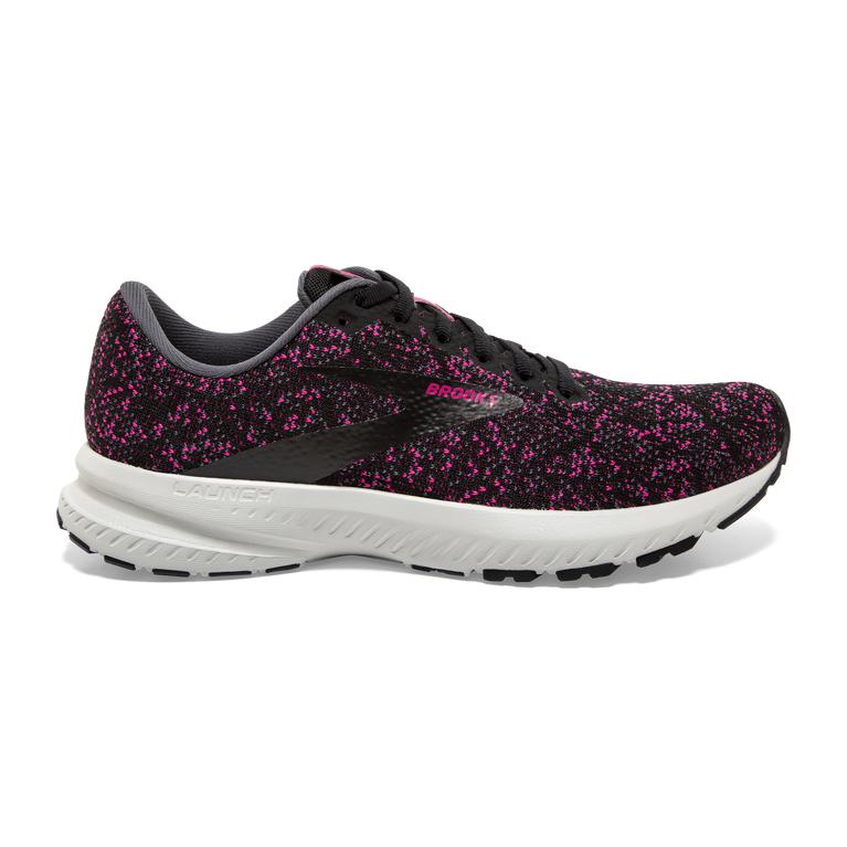 Brooks LAUNCH 7 Road Running Shoes Womens Outlet - Black/Ebony/Beetroot (PJU847952)